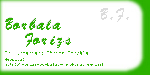 borbala forizs business card