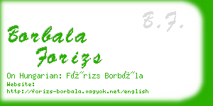 borbala forizs business card